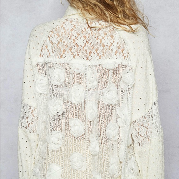 POL Cream Lace Button-Up Jacket - Picture 2 of 3